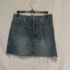 We The Free Free People raw hem denim mini skirt size 27